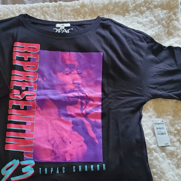 NWT 2PAC Black/Pink 93 Vintage Band Tee size Small /Oversized fit - Picture 4 of 11